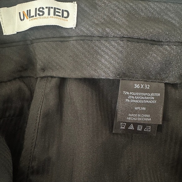 Kenneth Cole Reaction Unlisted Dress Slacks Pants 36X32 Black - Picture 12 of 12